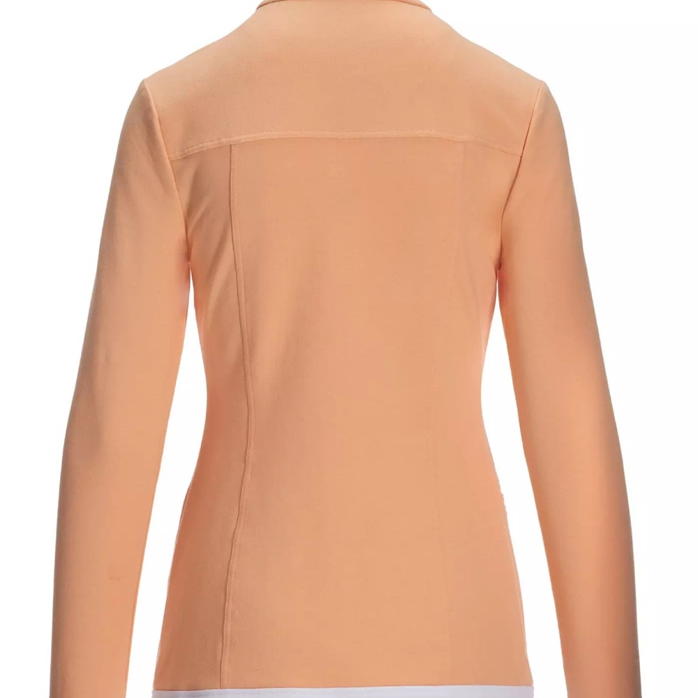 Boston Proper peach color Two-Piece Pantsuit with White Trim. - Picture 3 of 4